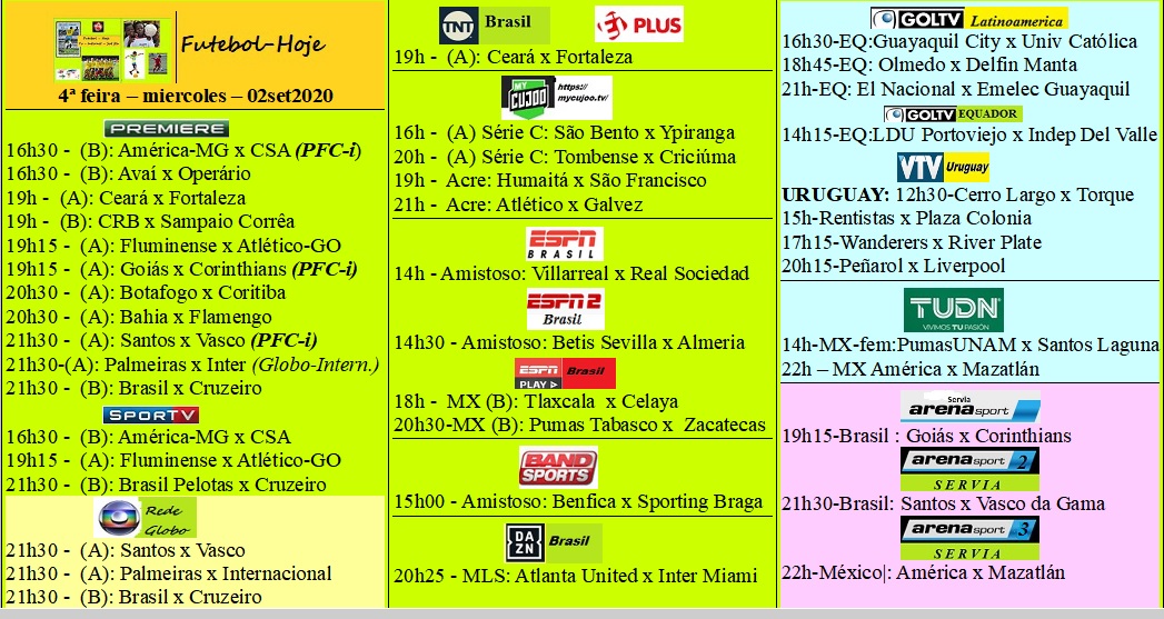 Agenda Esportiva (TV Aberta, Fechada, Streaming) Fut-miercoles-02set2020.jpg?part=0
